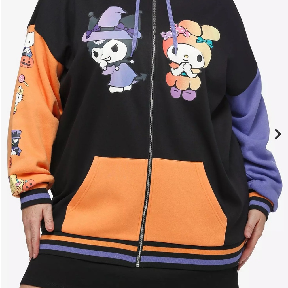 Hello Kitty And Friends Halloween Color-Block Girls Hoodie Plus Size (XL). NWOT